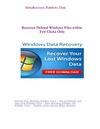 Data Recovery Windows Vista