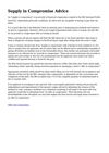 Supply in Compromise Guidance