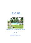 Lettre d'information du Club 23 mars 2011