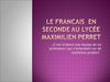 Le français en seconde au lycée Maximilien Perret