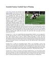Essential Fantasy Football Tips to Winning