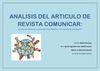 ANALISIS DEL ARTICULO DE REVISTA COMUNICAR