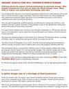 ORGANIC AGRICULTURE WILL TERMINATE WORLD HUNGER