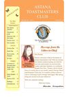 March 2011, Astana Toastmasters Club Newsletter