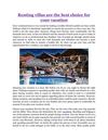 Renting Villas Are the Best Choice for Your Vacation