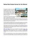 Belize Real Estate Homes for the Retired