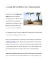 Locating the best Belize real estate properties