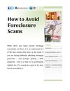 How to avoid foreclosure scams