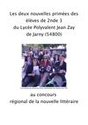 Les nouvelles primées des 2 élèves de 2nd3 du LPO Jean Zay de Jarny au concours régional de la nouvelle littéraire