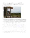 Belize Real Estate Properties Perfect for Vacation Homes