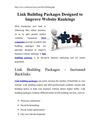 Link Building Packages Designed to Improve Website Rankings