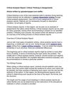 Critical Analysis Report: Critical Thinking in Assignments