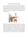Advantages Of Personal Training