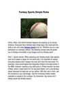 Fantasy Sports Simple Rules