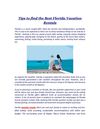 Tips To Find The Best Florida Vacation Rentals