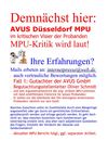 AVUS GmbH Düsseldorf MPU: Konstruktive Kritik mit negativen Erfahrungsberichten von MPU-Probanden.