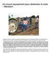 Ouest France Mai 2011 : Un nouvel équipement pour désherber le maïs
