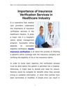 Importance of Insurance Verification Services in Healthcare Industry 