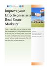 Improve your Effectiveness as a Real Estate Marketer