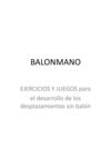 BALONMANO - Ejercicios y juegos para el desarrollo de los desplazamientos sin balón