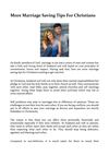 More Marriage Saving Tips For Christians