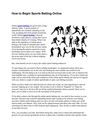 How to Begin Sports Betting Online