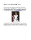 Fashion News: Royal Wedding Fashion
