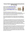Famous Fashion Designer Miu Miu Spring Summer 2011 Handbags
