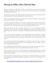 Having an Affair with a Married Man