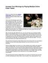 Increase Your Winnings by Playing Multiple Online Poker Tables
