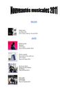 Nouveautés musicales - été 2011