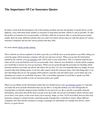 The Importance Of Car Insurance Quotes