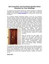 Get Innovative and Functional Quality Home Elevators for Your Buildings