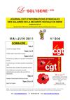Journal CGT "le SOL'ISERE info" n°6 Mai/Juin 2011 pour les salariés de la SECU en Isère