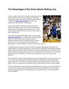 The Advantages of the Online Sports Betting Line