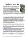 Tips to Fantasy Sports League Success