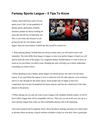 Fantasy Sports League – 5 Tips To Know