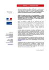 Communiqué de presse de la conférence de presse pour la remise de l'avant projet à Frédéric Mitterand