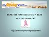 Benefits for selecting a best moving company