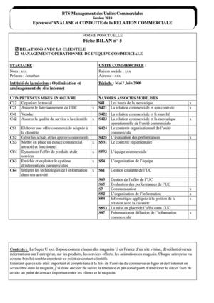 Fiche bilan merchandising