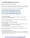101 Affiliate Marketing Tips- Part Four