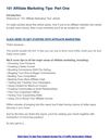 101 Affiliate Marketing Tips- Part One