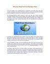 Why You Need Toll Free Numbers Now