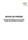 La F3C CFDT a appelé tous les salariés des centres d'appels à la mobilisation le 20 juin 2011 - Revue de presse.