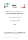 Actes du 17ème Congrès de la SFSIC, Dijon 2010