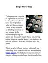 Bingo Player Tips