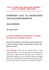 Mao Tsé-Toung : entretien avec le journaliste anglais James Bertram (25 octobre 1937)