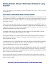 Writing Articles- Should I Write Short Articles Or Long Articles