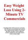 Easy Weight Loss Using 2-Minute TV Commercials