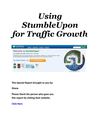How to Boost Your Website Traffics Using Stumble Upon Effectively